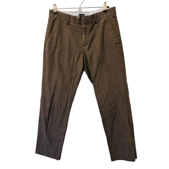 GAP Tailored Casual Pants Strait Fit Cotton Trousers in Beige Tartan Size 31/30 - Picture 7 of 8